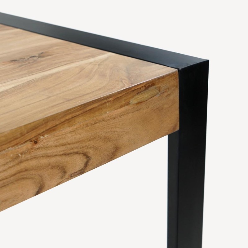 Massief hout en metalen eettafel - Liverpool