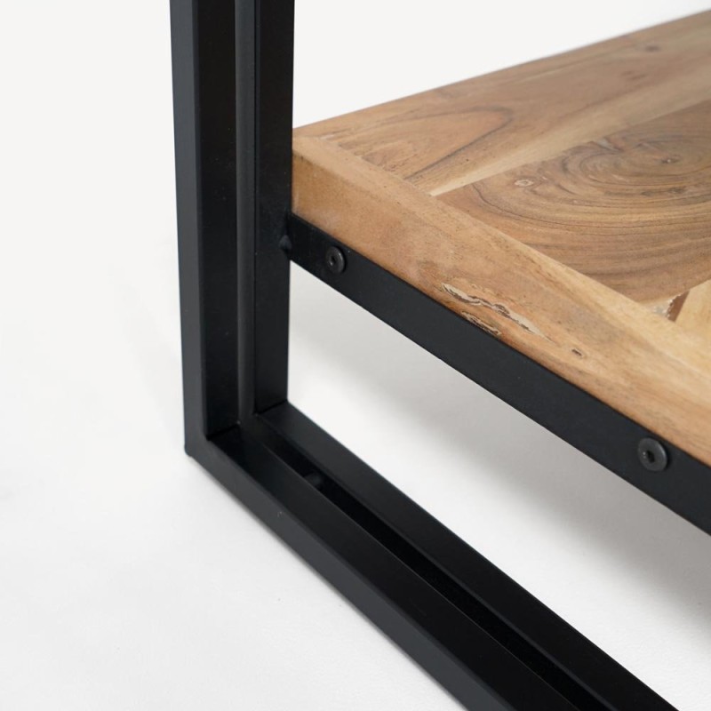 Salontafel in massief hout en metaal – Liverpool