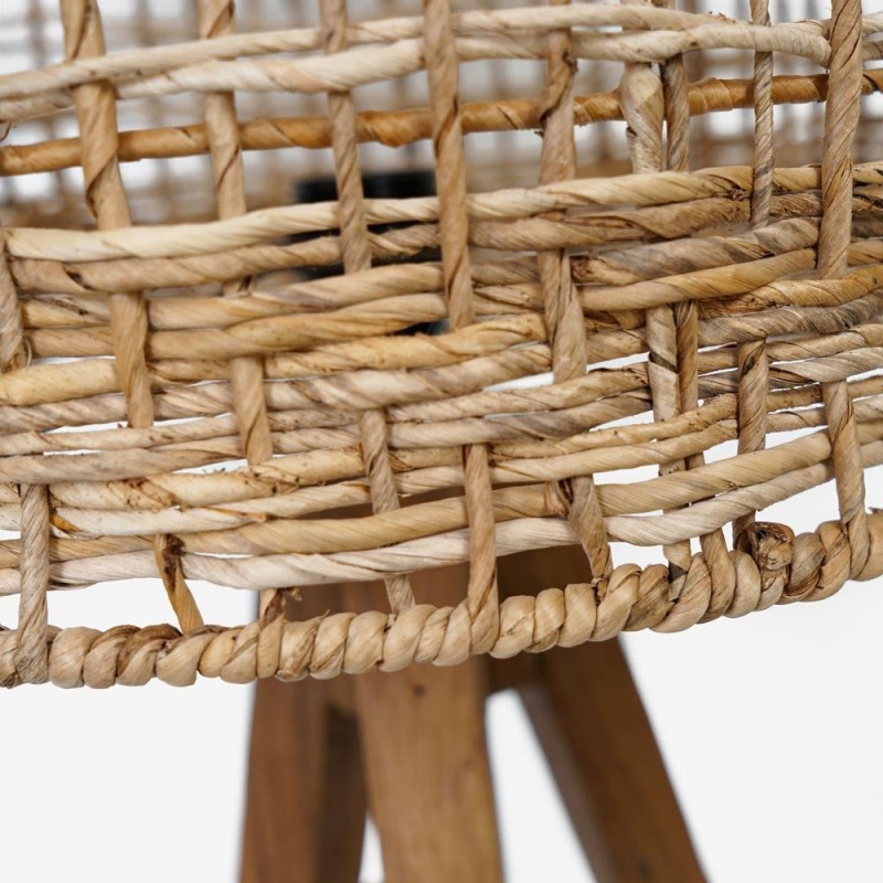 Tafellamp van teruggewonnen teakhout en rotan