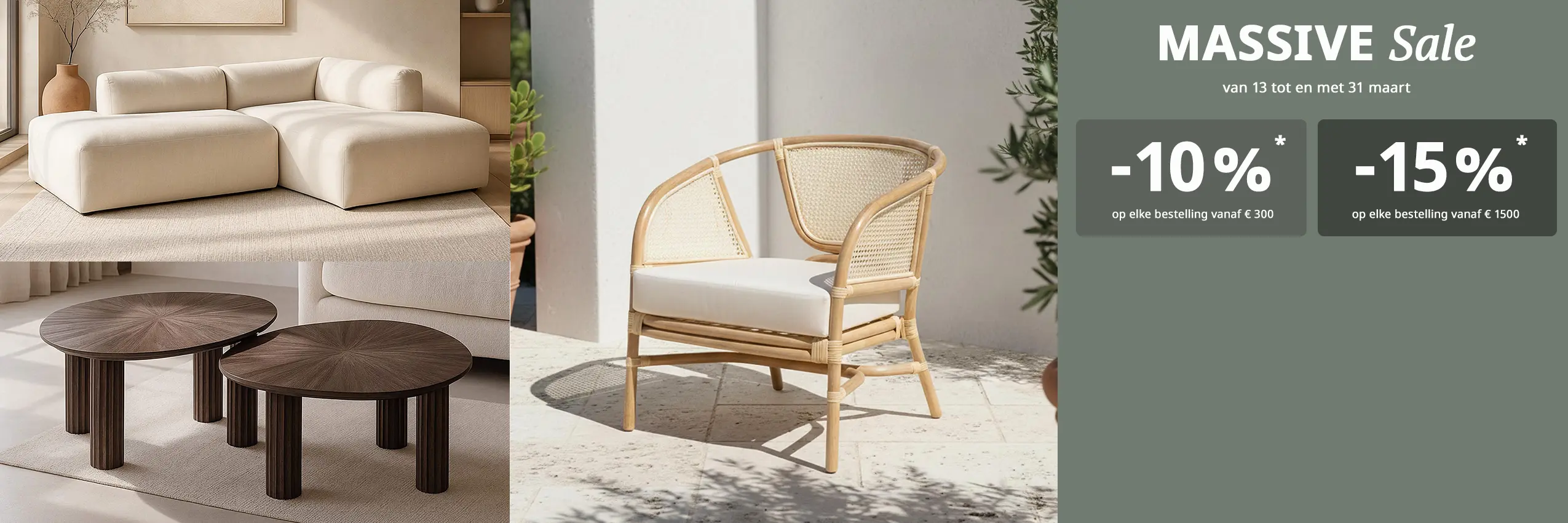 MASSIVE Sale - Geniet van tot -15%* korting op uw winkelmandje